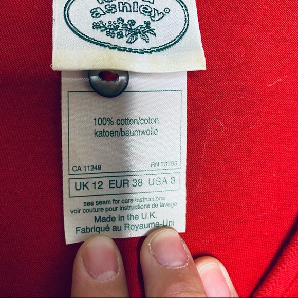 VINTAGE 1980s Laura Ashley Cotton Short Sleeve Dress - Picture 7 of 8